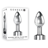 Gender X ROCKIN USB Rechargeable Vibrating Mini Butt Plug Chrome Butt Plugs
